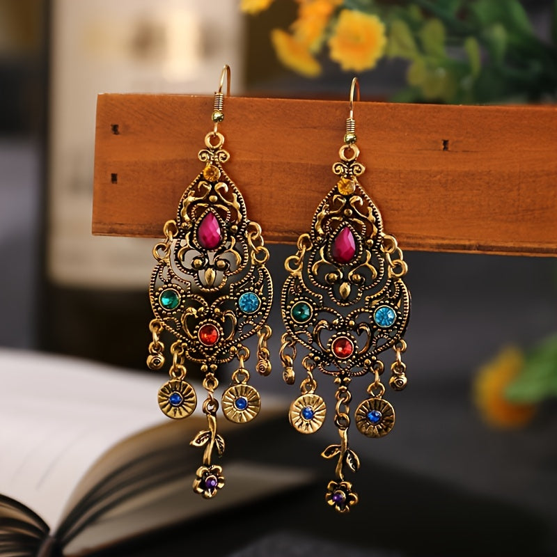 Flower Drop Earrings /Retro Earrings Boho Ethnic Jewelry
