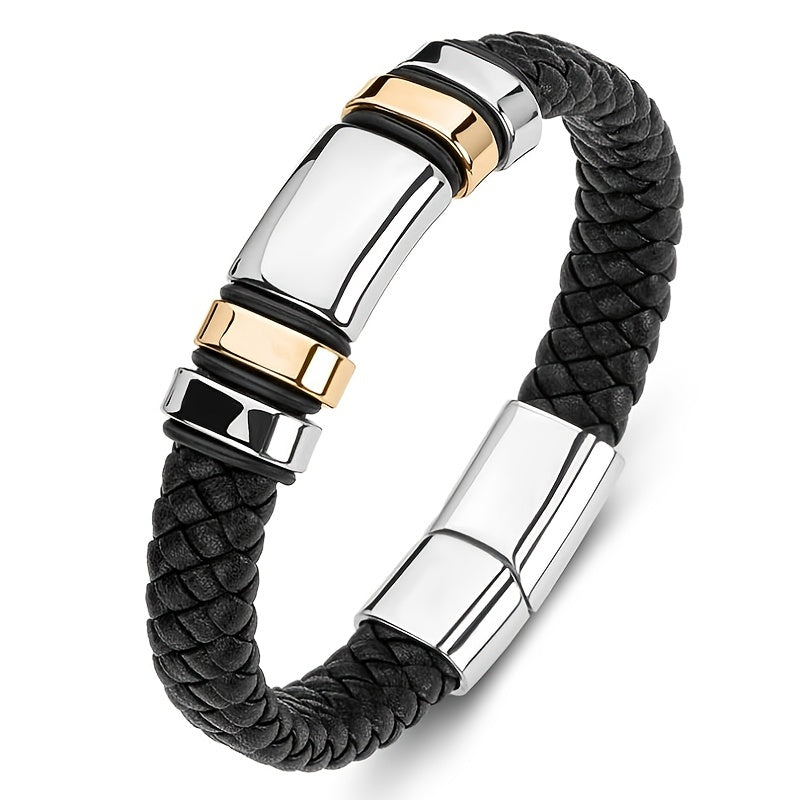 Men's PU Leather Glossy Bracelet Hip Hop Trend Jewelry