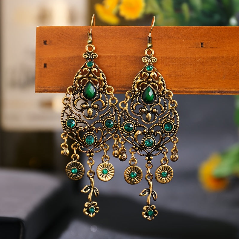 Flower Drop Earrings /Retro Earrings Boho Ethnic Jewelry