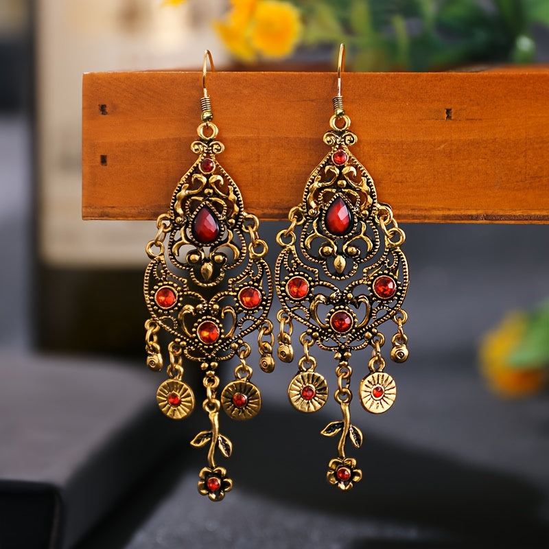 Flower Drop Earrings /Retro Earrings Boho Ethnic Jewelry