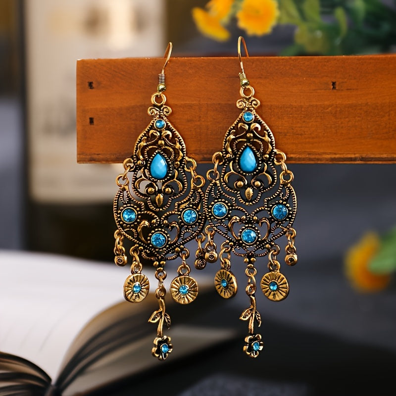 Flower Drop Earrings /Retro Earrings Boho Ethnic Jewelry