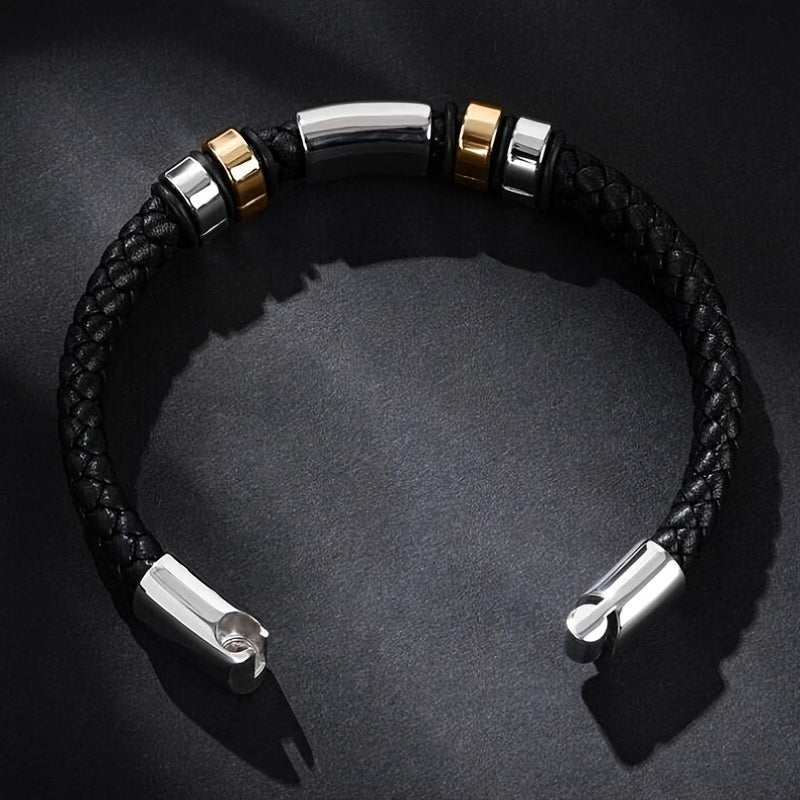Men's PU Leather Glossy Bracelet Hip Hop Trend Jewelry