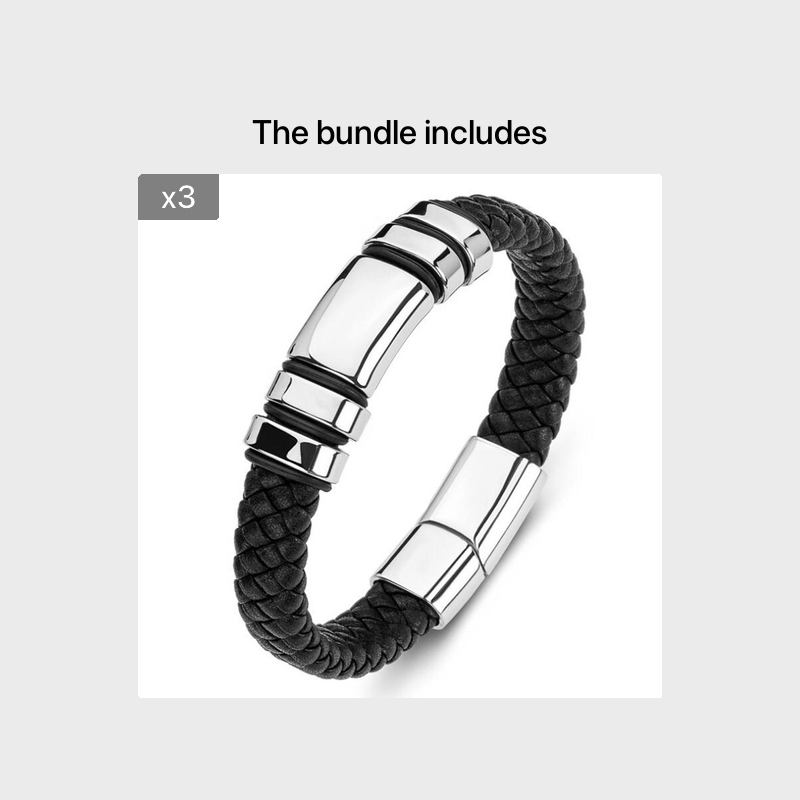 Men's PU Leather Glossy Bracelet Hip Hop Trend Jewelry