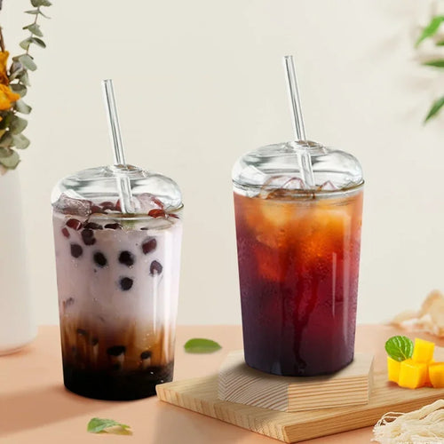450ML Drinking Glasses with Dome Lids