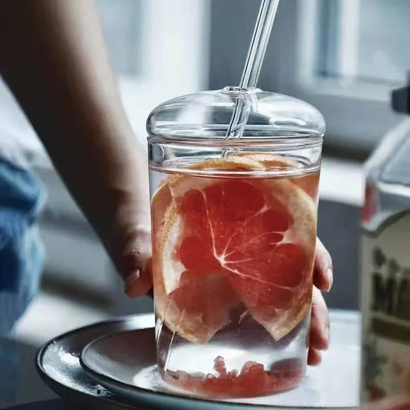 450ML Drinking Glasses with Dome Lids