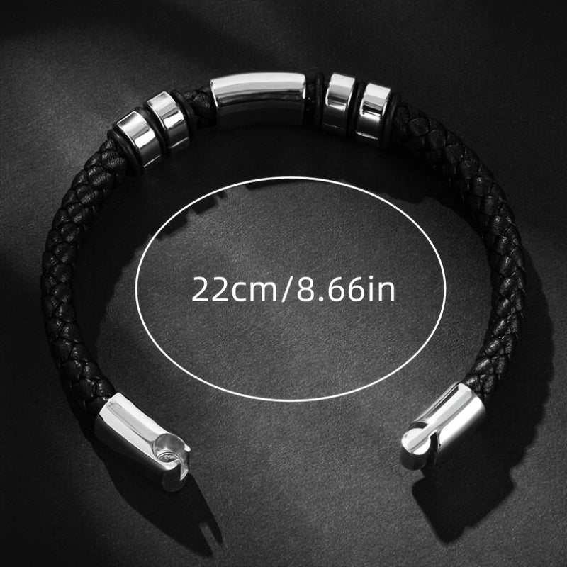 Men's PU Leather Glossy Bracelet Hip Hop Trend Jewelry